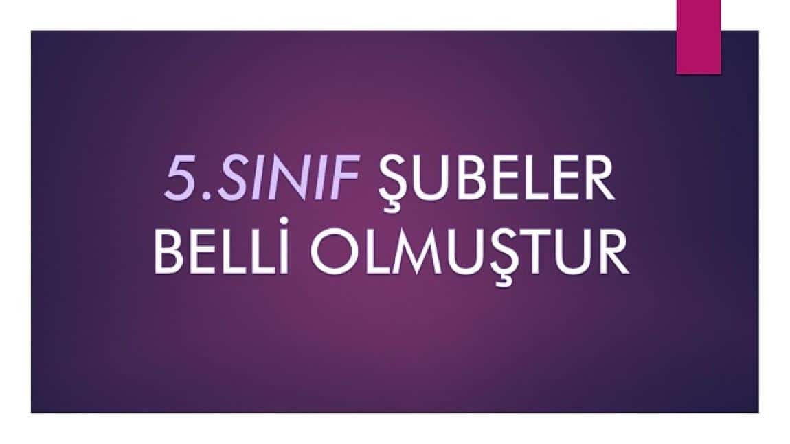 5.SINIF ŞUBE BELİRLEME İŞLEMİ TAMAMLANMIŞTIR 